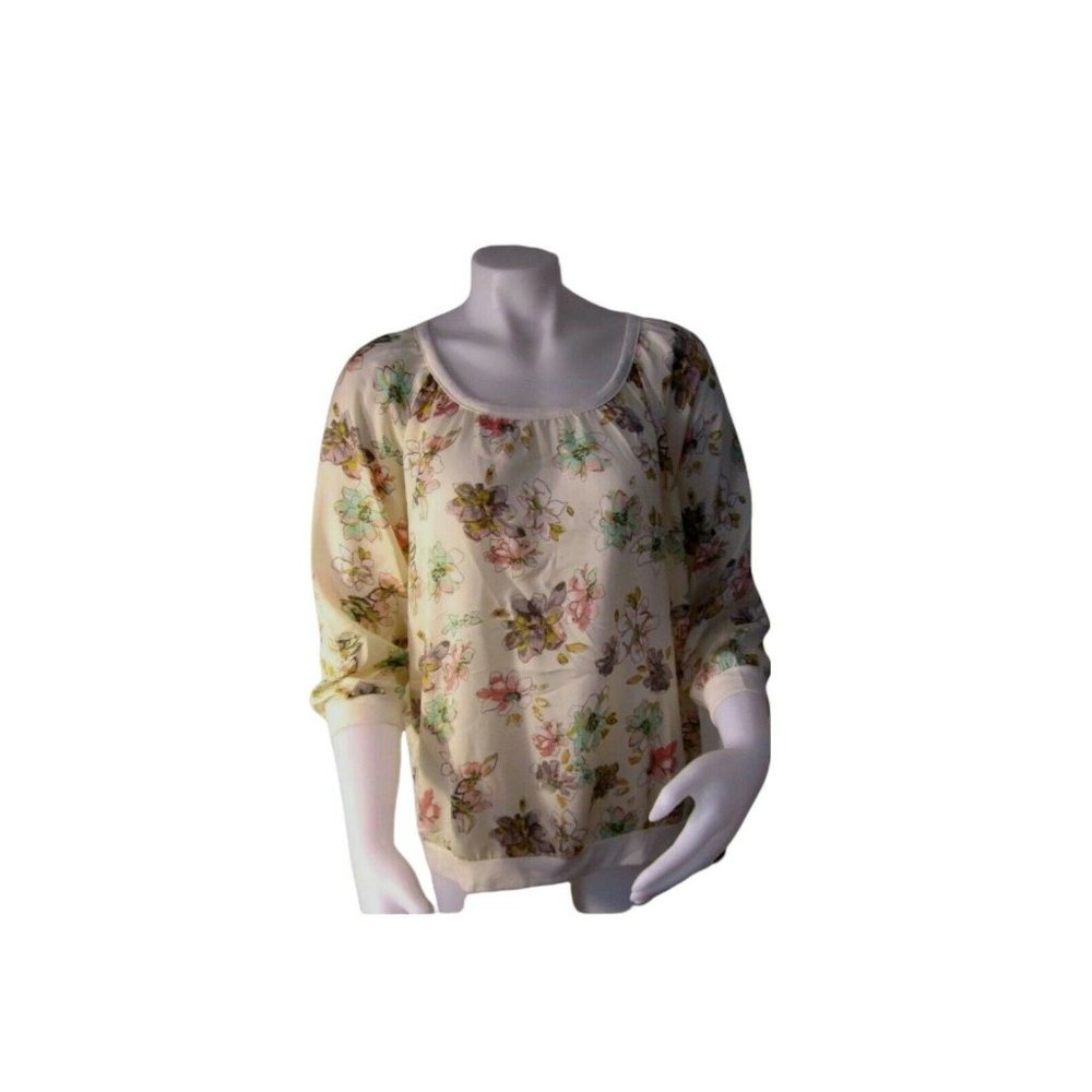 Massini Womens Floral Print Blouse Size Medium 3/4 Sleeve New With Tags Career